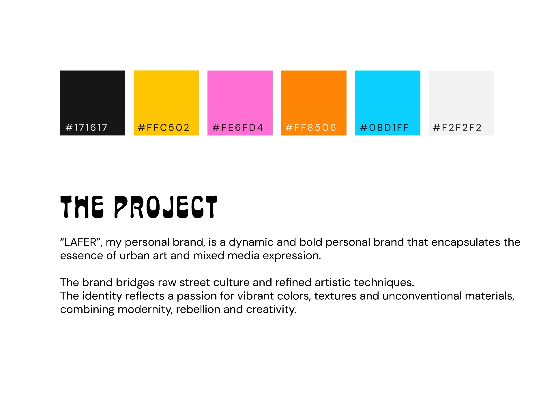 Lafer colour palette and personal brand introduction