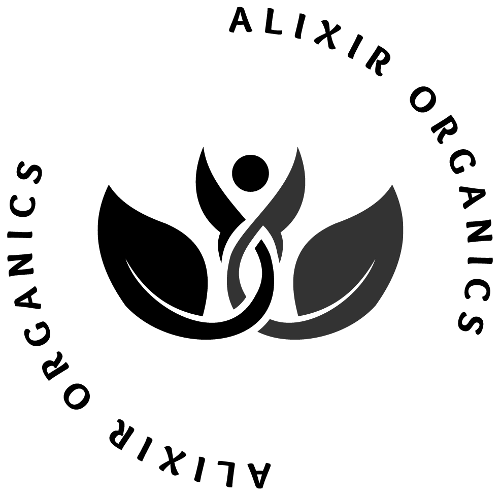 Alixir Organics logo by Fernanda Beneitez