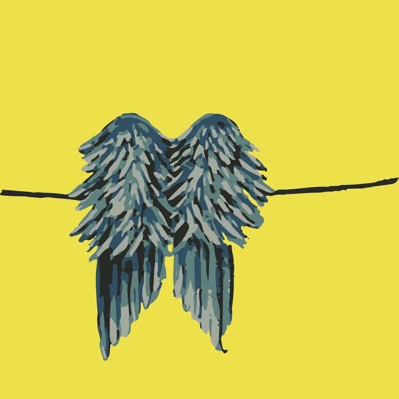 Angels Social digital piece 2: wings on a saturated colour field
