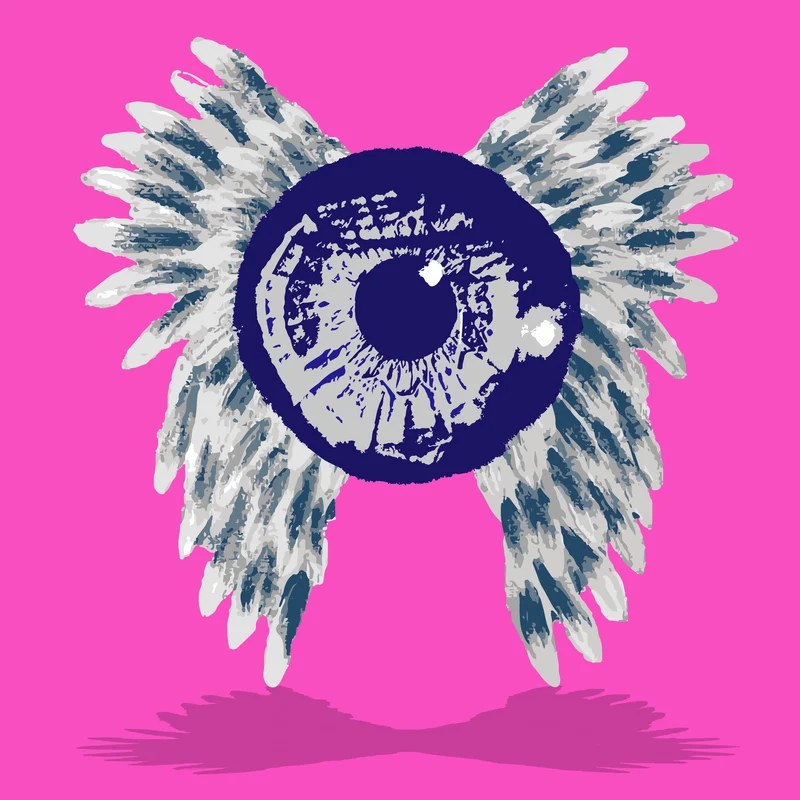 Angels Social digital piece 3: wings on a saturated colour field