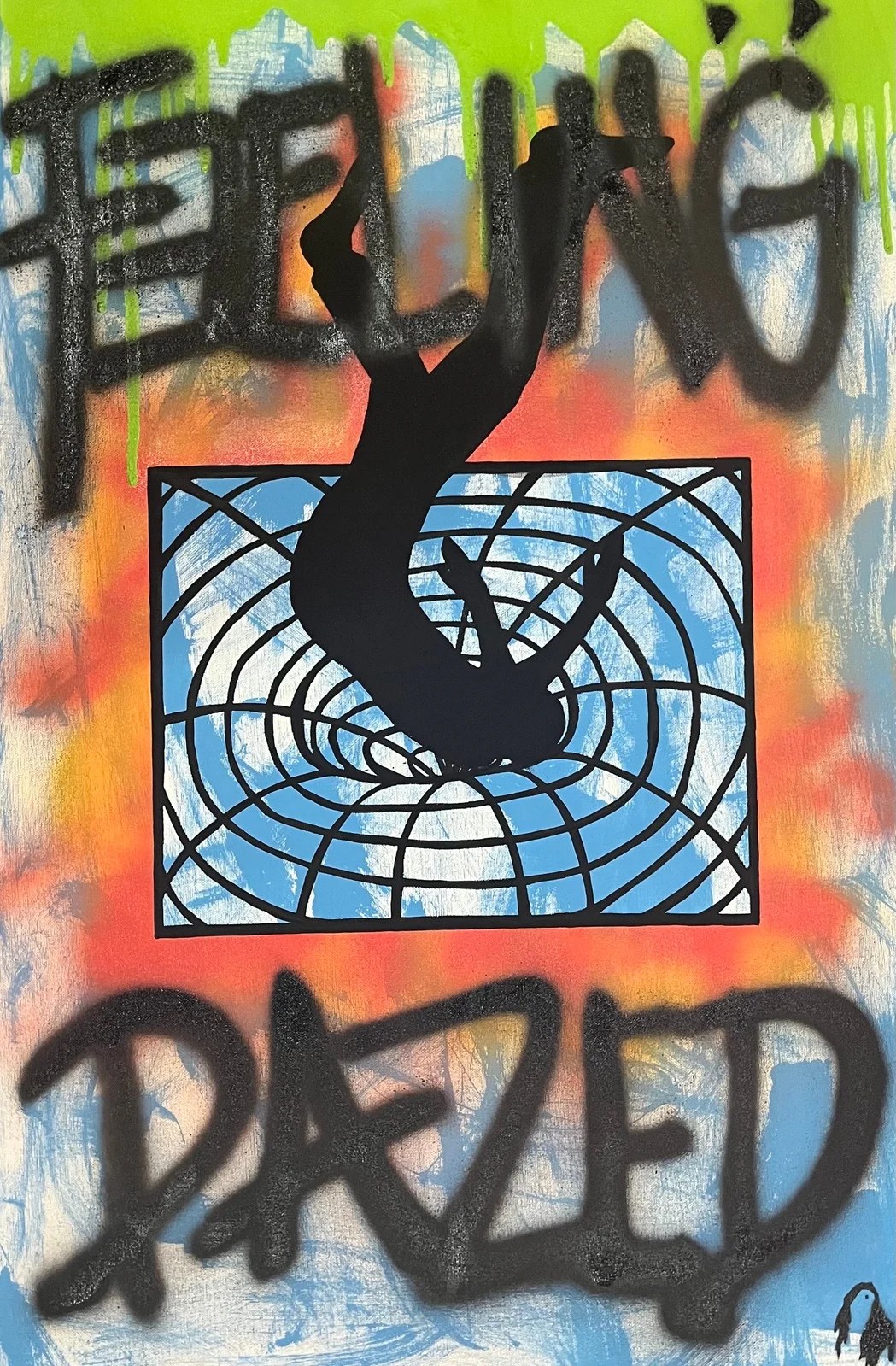 Soft Rebellion: “Feeling Dazed” with a figure falling into a spiral